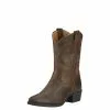 Ariat Kids Heritage R Toe Western Boot - Distressed Brown