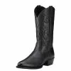 Ariat Men's Heritage Western R Toe Boot - Black Deertan