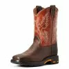 Ariat Kids WorkHog Wide Square Toe Boot - Dark Earth/Brick