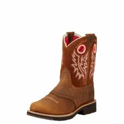 Ariat Kids Fatbaby Cowgirl Boot - Powder Brown/Western Brown