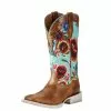 Ariat Women's Circuit Champion Boot - Bite The Dust Brown/Turquoise
