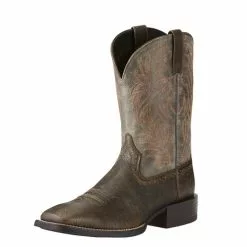 Ariat Men's Sport Western Wide Square Toe Boot - Brooklyn Brown/Ashes
