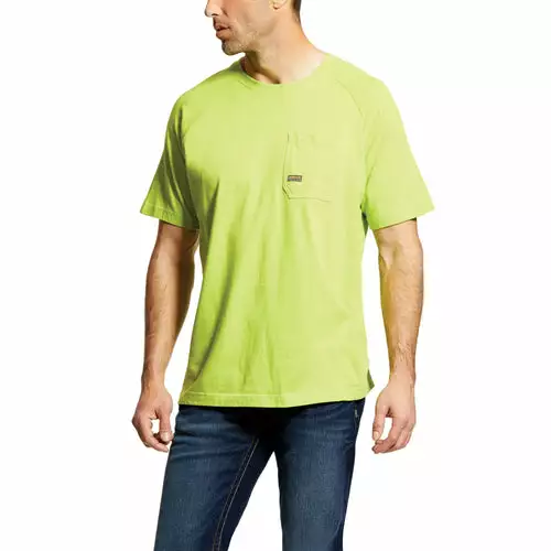 Ariat Men's Rebar Cotton Strong T-Shirt - Lime 1 Ariat Men's Rebar Cotton Strong T-Shirt - Lime