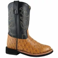 Smoky Mountain Toddler Cognac Ostrich/Black. Crepe Boot